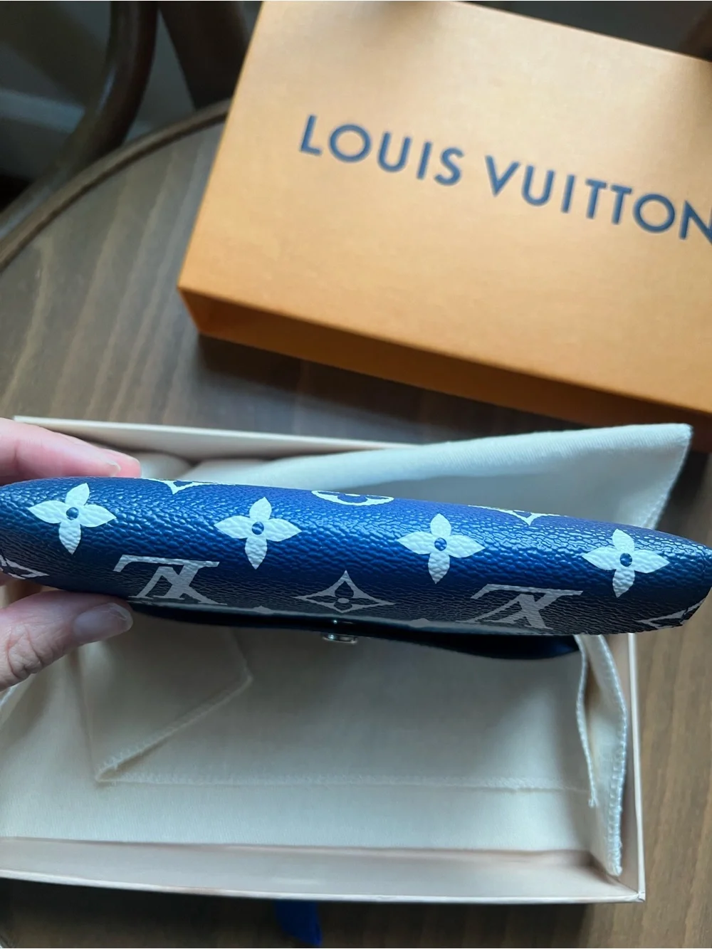Louis Vuitton Kirigami Escale Medium Blue White Shibori Monogram Envelope Wallet